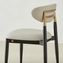 Amali Glacier Grey Vegan Leather Dining Chair