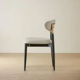 Amali Glacier Grey Vegan Leather Dining Chair