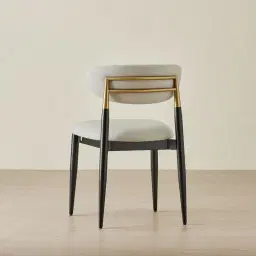 Amali Glacier Grey Vegan Leather Dining Chair