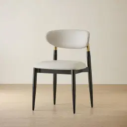 Amali Glacier Grey Vegan Leather Dining Chair