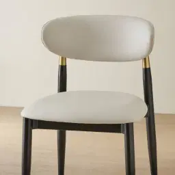 Amali Glacier Grey Vegan Leather Dining Chair