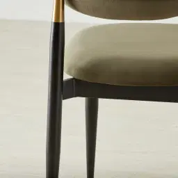 Amali Olive Green Velvet Dining Chair