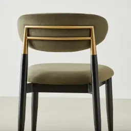 Amali Olive Green Velvet Dining Chair