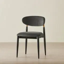 Amali Charcoal Velvet Dining Chair