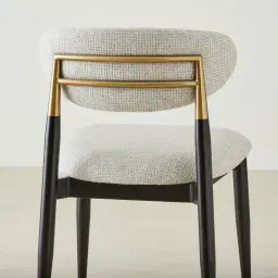 Amali Dove Grey Woven Fabric Dining Chair