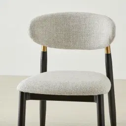 Amali Dove Grey Woven Fabric Dining Chair