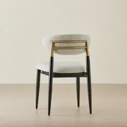 Amali Dove Grey Woven Fabric Dining Chair