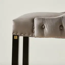 Camille III Pebble Grey Velvet Bar Stool