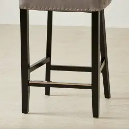 Camille III Pebble Grey Velvet Bar Stool