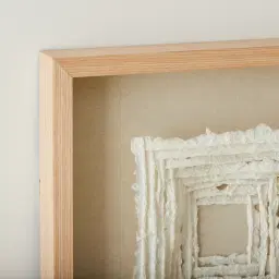 Verla Paper Pulp Shadow Box with Oak Color Frame