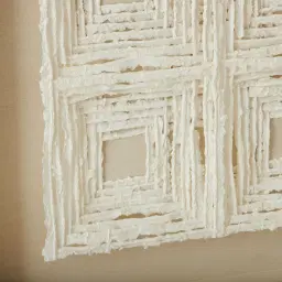 Verla Paper Pulp Shadow Box with Oak Color Frame