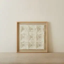 Verla Paper Pulp Shadow Box with Oak Color Frame