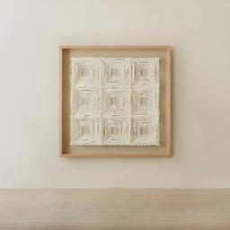 Verla Paper Pulp Shadow Box with Oak Color Frame