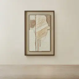 Trixie Paper Pulp Shadow Box with Light Brown Frame