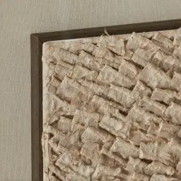 Fita Paper Pulp Shadow Box with Light Brown Frame