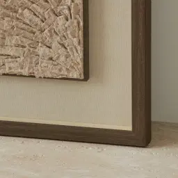 Fita Paper Pulp Shadow Box with Light Brown Frame