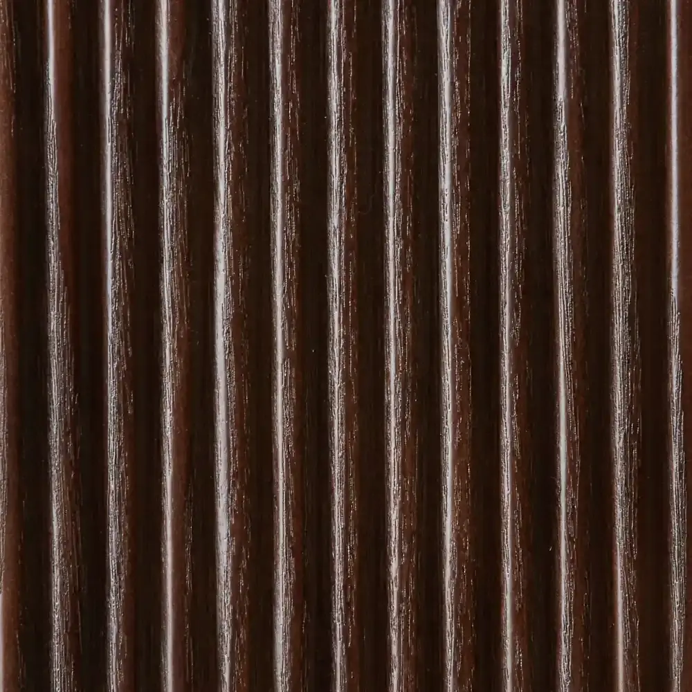 San Pierre Ebony Brown Ash Veneer Side Table - Travertine Finish Sintered Stone Top