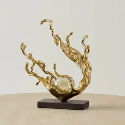 Nickel Sculpture Votive II - Deep Gold and Granite Base