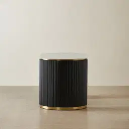 Archie Black Wooden Study Desk with White Sintered Stone Top