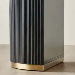 Archie Black Wooden Study Desk with White Sintered Stone Top