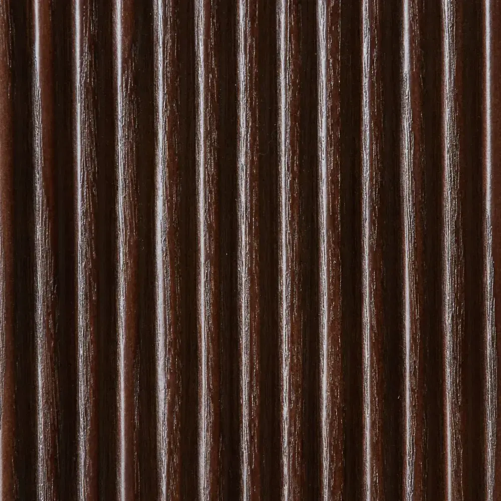 San Pierre Ebony Brown Ash Veneer Two-Leg Rectangular Dining Table with Travertine Finish Sintered Stone Top - 200x110cm DC