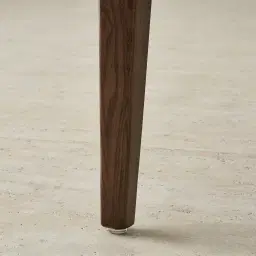 Lila Soft Beige Fabric Dining Chair - Amber Brown Wooden Legs