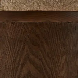 Lila Soft Beige Fabric Dining Chair - Amber Brown Wooden Legs