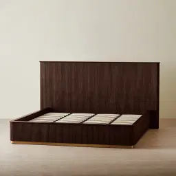 San Pierre Ebony Brown Ash Veneer King Bed
