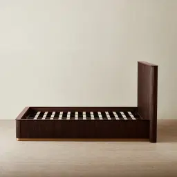 San Pierre Ebony Brown Ash Veneer Queen Bed	