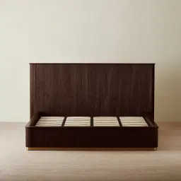 San Pierre Ebony Brown Ash Veneer Queen Bed	