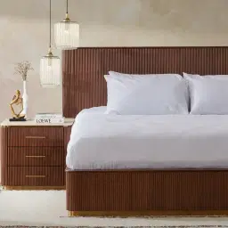 San Pierre Ebony Brown Ash Veneer Queen Bed	