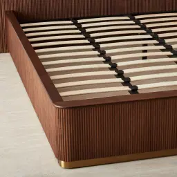 San Pierre Walnut Veneer Queen Bed