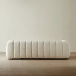 Gabriella Stone Cream 3-Seater Woven Fabric Sofa