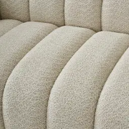 Gabriella Stone Cream 3-Seater Woven Fabric Sofa
