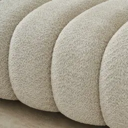 Gabriella Stone Cream 3-Seater Woven Fabric Sofa