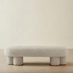 Estelle Stone Cream Ottoman