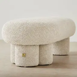 Estelle Stone Cream Ottoman