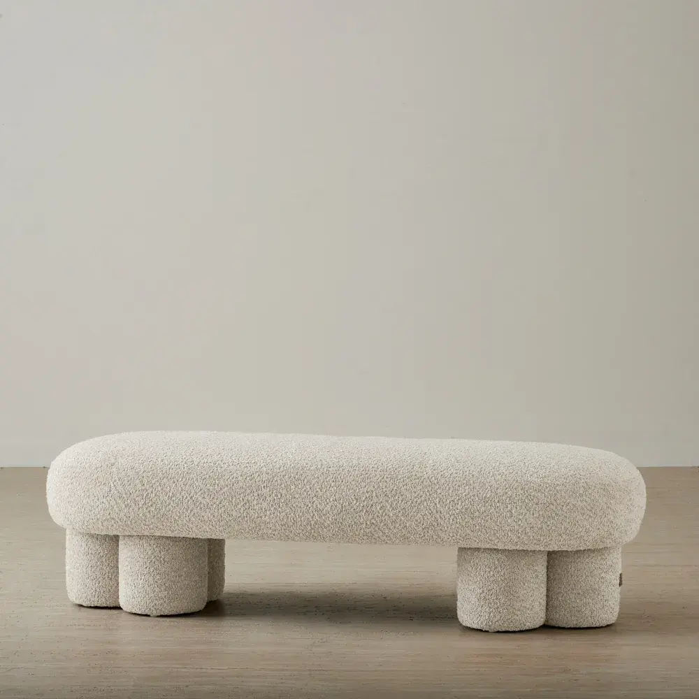 Estelle Stone Cream Ottoman