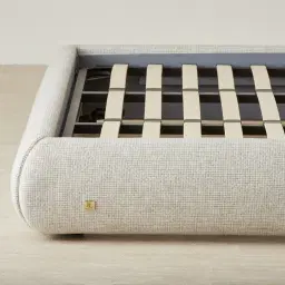 Clementine Dove Grey Woven Fabric King Bed
