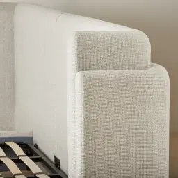 Clementine Dove Grey Woven Fabric King Bed