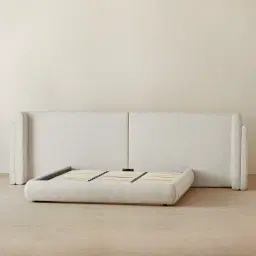 Clementine Dove Grey Woven Fabric King Bed