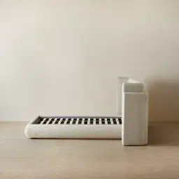 Clementine Dove Grey Woven Fabric Queen Bed