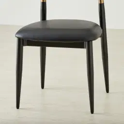 Amali Black Vegan Leather Dining Chair