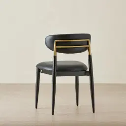Amali Black Vegan Leather Dining Chair