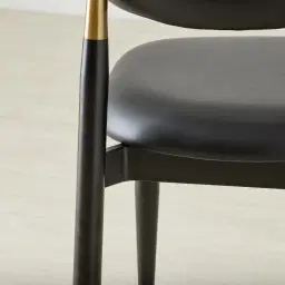 Amali Black Vegan Leather Dining Chair