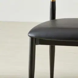Amali Black Vegan Leather Dining Chair