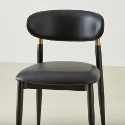 Amali Black Vegan Leather Dining Chair