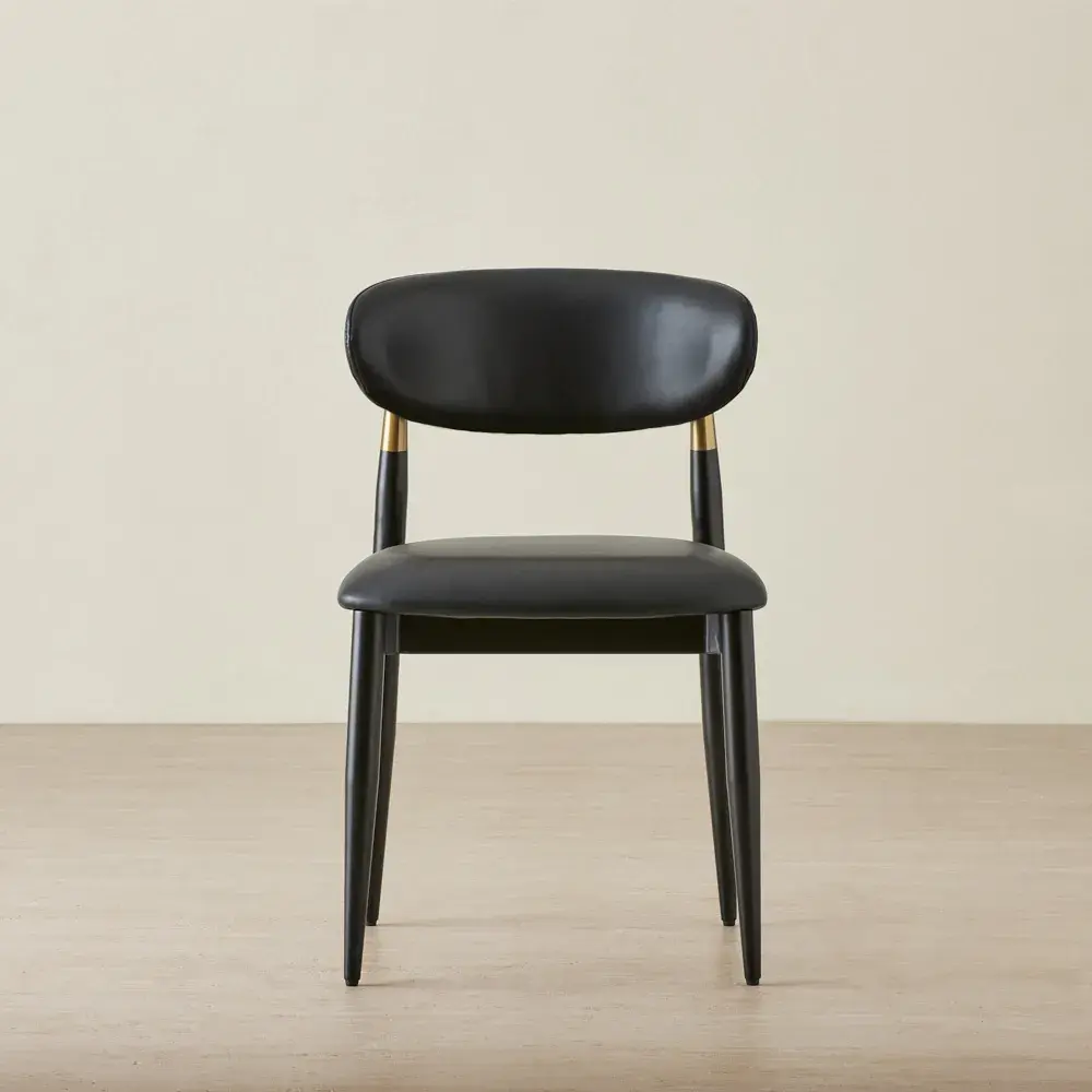 Amali Black Vegan Leather Dining Chair
