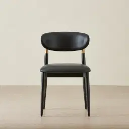 Amali Black Vegan Leather Dining Chair
