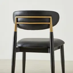 Amali Black Vegan Leather Dining Chair